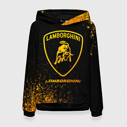 Толстовка-худи женская Lamborghini - gold gradient, цвет: 3D-черный
