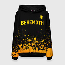 Толстовка-худи женская Behemoth - gold gradient: символ сверху, цвет: 3D-черный