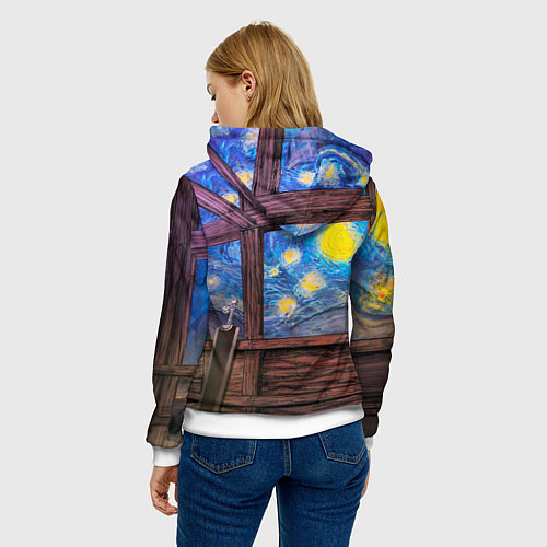 Женская толстовка Берсерк и небо Ван Гога / 3D-Белый – фото 4