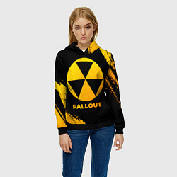 Толстовка-худи женская Fallout - gold gradient, цвет: 3D-черный — фото 2
