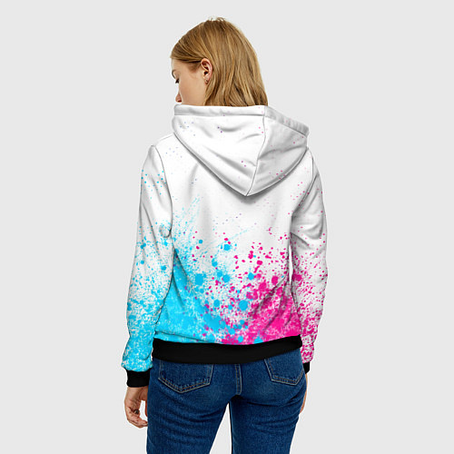 Женская толстовка Depeche Mode neon gradient style: символ сверху / 3D-Черный – фото 4