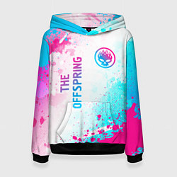 Толстовка-худи женская The Offspring neon gradient style: надпись, символ, цвет: 3D-черный