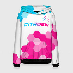 Женская толстовка Citroen neon gradient style: символ сверху