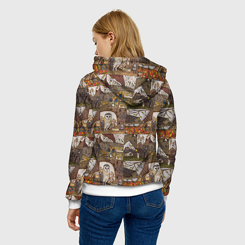 Женская толстовка Рисунки коллаж / 3D-Белый – фото 4