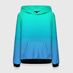 Женская толстовка Градиент сине-зелёный светлый