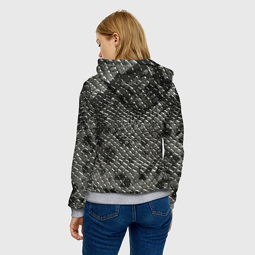 Женская толстовка Кожа змеи - текстура / 3D-Меланж – фото 4