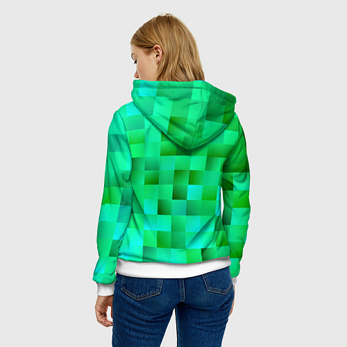 Женская толстовка Roblox head на пиксельном фоне / 3D-Белый – фото 4