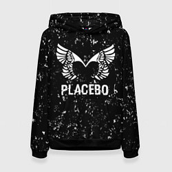 Толстовка-худи женская Placebo glitch на темном фоне, цвет: 3D-черный