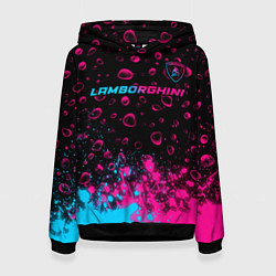 Женская толстовка Lamborghini - neon gradient: символ сверху