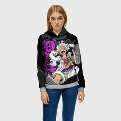 Толстовка-худи женская One piece - Gear 5- purple, цвет: 3D-меланж — фото 2