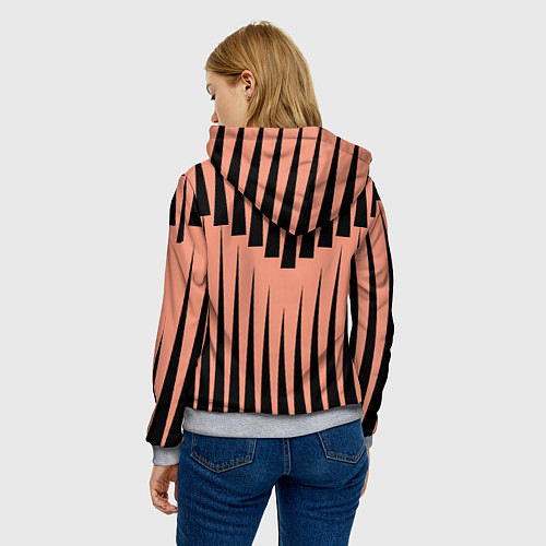 Женская толстовка Терракотовая строгая геометрия / 3D-Меланж – фото 4