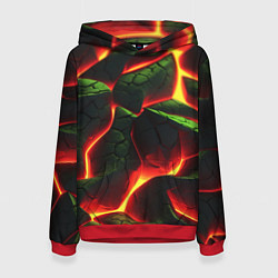 Женская толстовка Зеленые плиты и лава