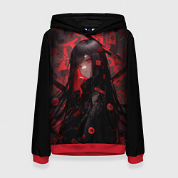 Женская толстовка Anime girl - black and red