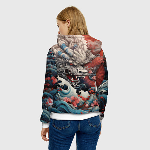Женская толстовка Морской дракон Irezumi / 3D-Белый – фото 4