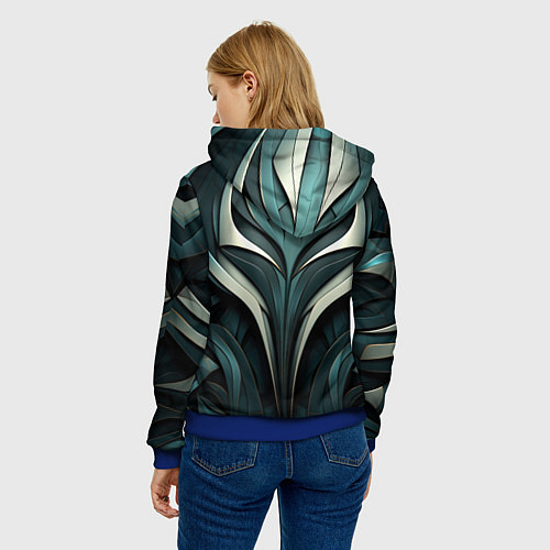 Женская толстовка Абстрактные узор в виде лица / 3D-Синий – фото 4