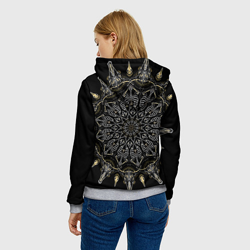 Женская толстовка Большая костяная мандала / 3D-Меланж – фото 4