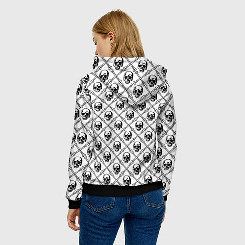 Женская толстовка Черепа и кости / 3D-Черный – фото 4