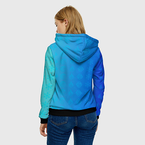 Женская толстовка Нёвиллет Геншин Импакт / 3D-Черный – фото 4