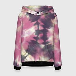Толстовка-худи женская Tie-Dye дизайн, цвет: 3D-черный