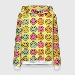 Толстовка-худи женская Smiley, цвет: 3D-белый