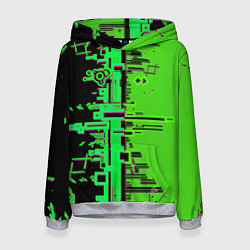 Женская толстовка Кибер-глитч зелёный