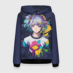 Женская толстовка Аниме с фиолетовыми волосами