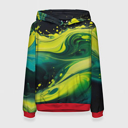 Женская толстовка Жидкая текущая зеленая краска