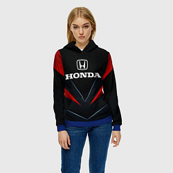 Толстовка-худи женская Honda - технологии, цвет: 3D-синий — фото 2