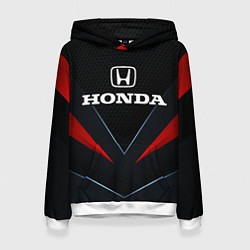 Толстовка-худи женская Honda - технологии, цвет: 3D-белый