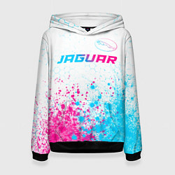 Женская толстовка Jaguar neon gradient style: символ сверху