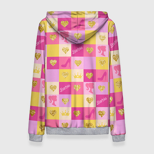 Женская толстовка Барби: желтые и розовые квадраты паттерн / 3D-Меланж – фото 2
