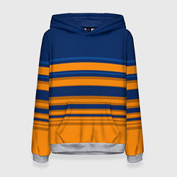 Женская толстовка Желто-синий полосатый узор