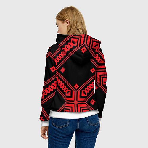 Женская толстовка Национальный черный / 3D-Белый – фото 4