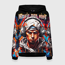 Женская толстовка Граффити парень в наушниках music non stop