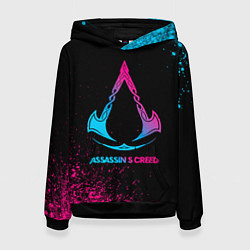 Толстовка-худи женская Assassins Creed - neon gradient, цвет: 3D-черный