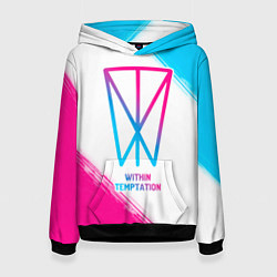 Толстовка-худи женская Within Temptation neon gradient style, цвет: 3D-черный