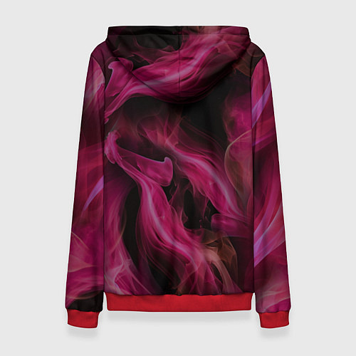 Женская толстовка Розовый цветок в огне - нейросеть / 3D-Красный – фото 2