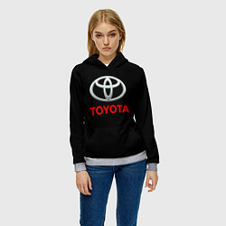 Толстовка-худи женская Toyota sport car, цвет: 3D-меланж — фото 2