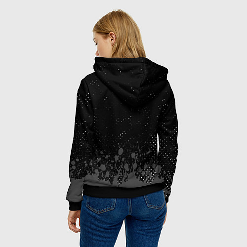 Женская толстовка Forza Horizon glitch на темном фоне: символ сверху / 3D-Черный – фото 4