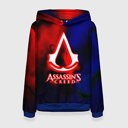 Толстовка-худи женская Assassins Creed fire, цвет: 3D-синий