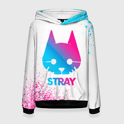 Толстовка-худи женская Stray neon gradient style, цвет: 3D-черный