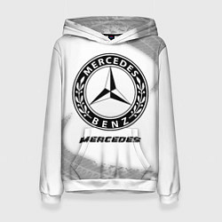 Женская толстовка Mercedes speed на светлом фоне со следами шин