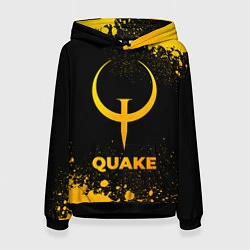 Толстовка-худи женская Quake - gold gradient, цвет: 3D-черный