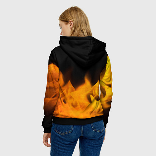 Женская толстовка Mass Effect - gold gradient: символ сверху / 3D-Черный – фото 4