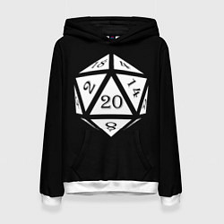 Толстовка-худи женская D20, цвет: 3D-белый