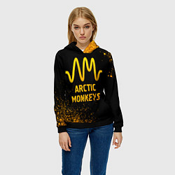 Толстовка-худи женская Arctic Monkeys - gold gradient, цвет: 3D-черный — фото 2