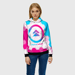 Толстовка-худи женская Ghost of Tsushima neon gradient style, цвет: 3D-черный — фото 2