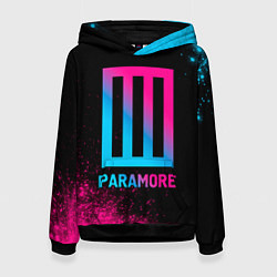 Толстовка-худи женская Paramore - neon gradient, цвет: 3D-черный