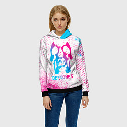 Толстовка-худи женская Deftones neon gradient style, цвет: 3D-черный — фото 2