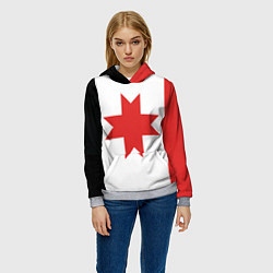 Толстовка-худи женская Флаг Удмуртии, цвет: 3D-меланж — фото 2